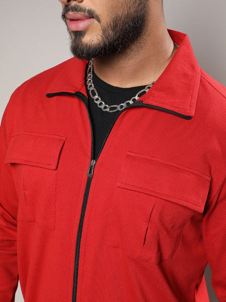 Stylish Casual Red Co-Ord Set