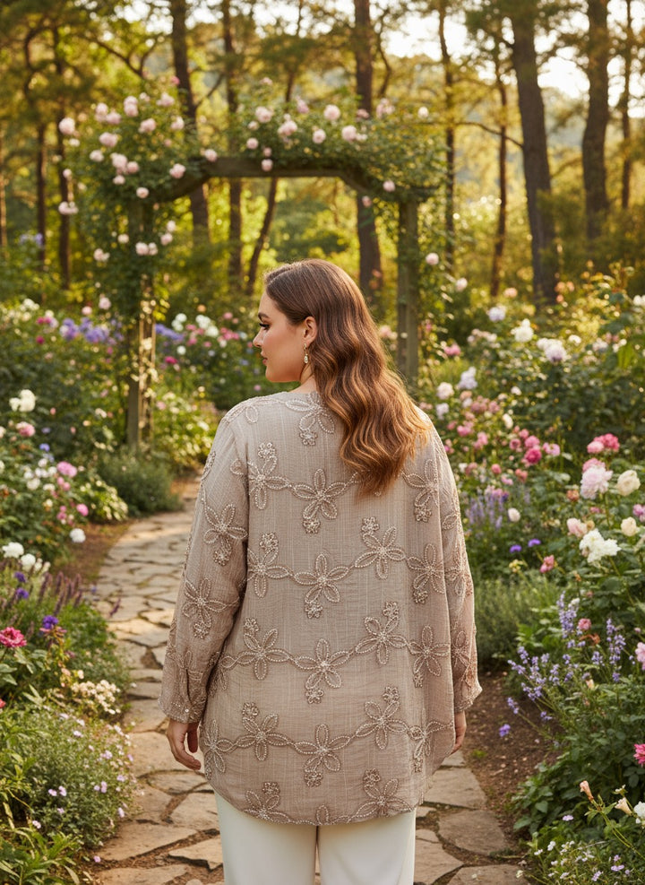 Parfait Pluss Silk embroidered Top