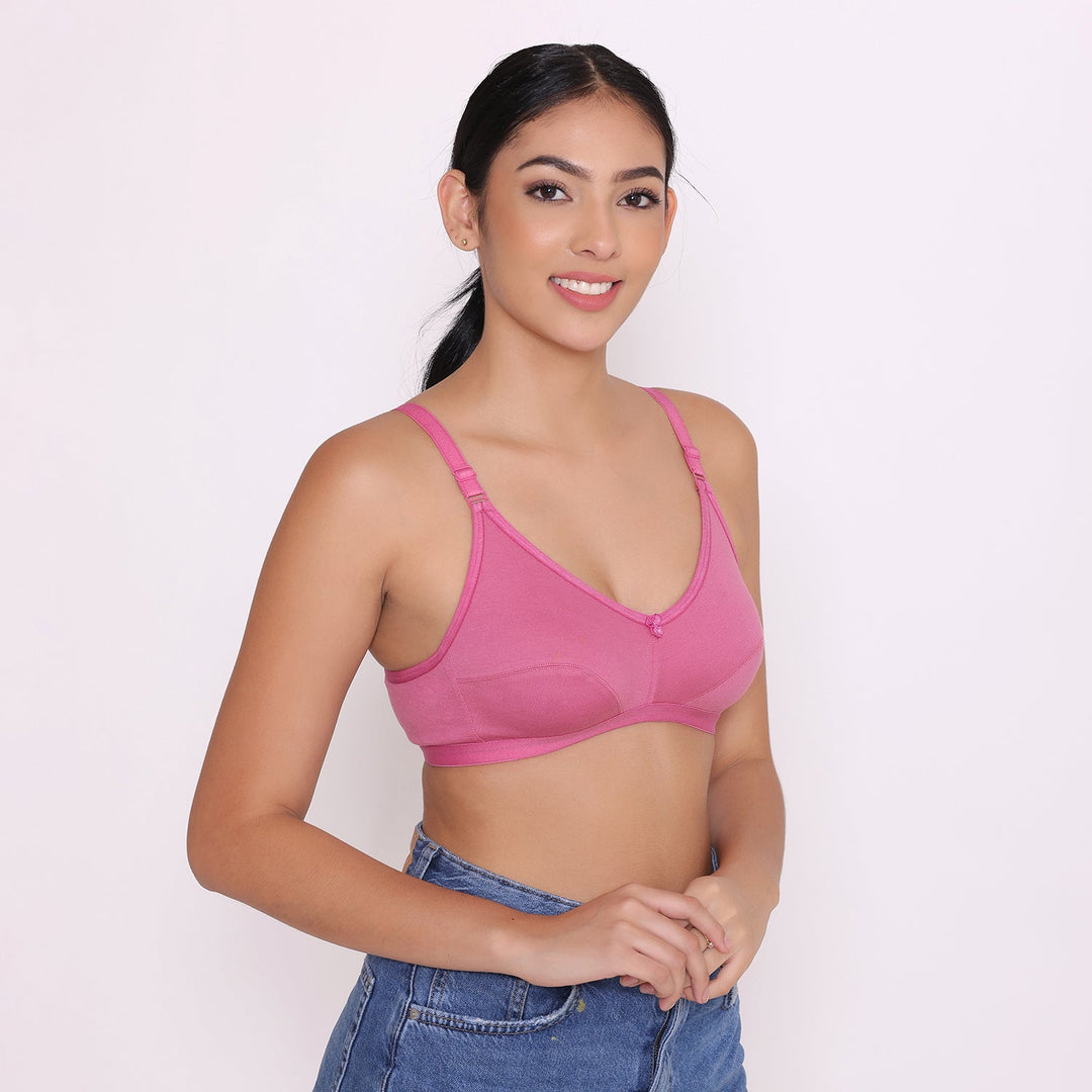 Women's Non Padded Non-Wired Regular Bra-Paris Combo of 2