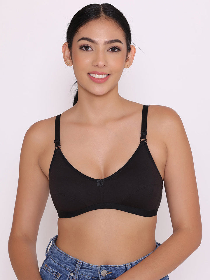 Women's Non Padded Non-Wired Regular Bra-Paris Combo of 2