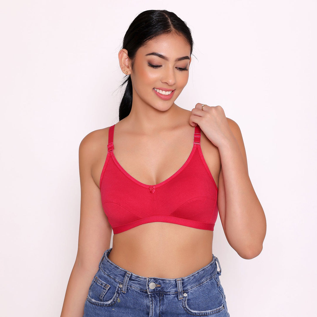 Women's Non Padded Non-Wired Regular Bra-Paris Combo of 2