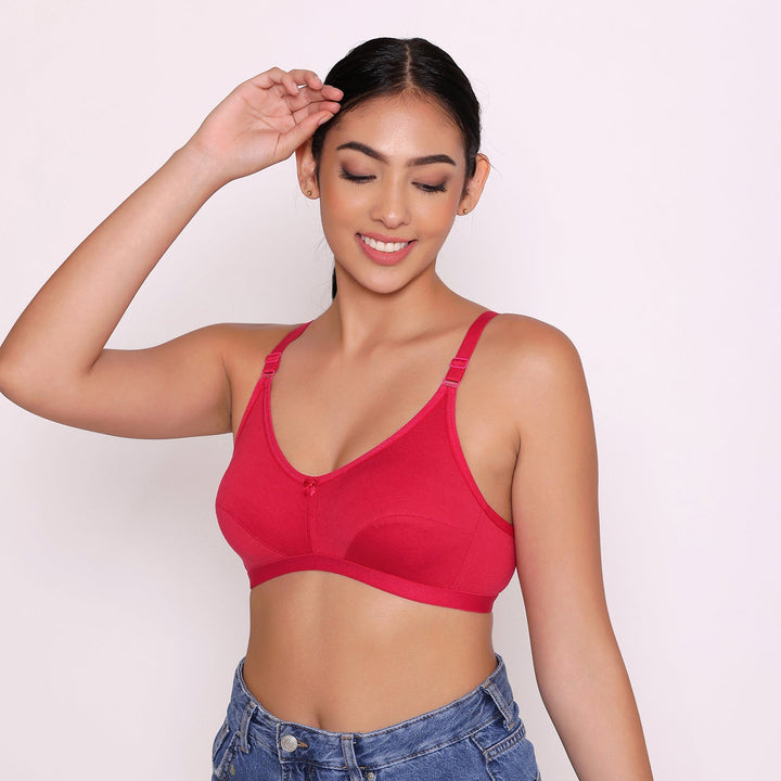 Women's Non Padded Non-Wired Regular Bra-Paris Combo of 2