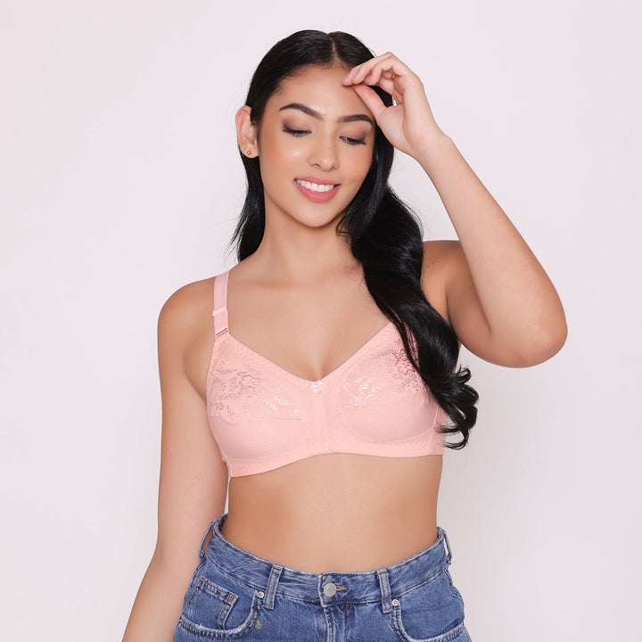 Half Net Non Padded Non Wired Full Coverage Bra-IRIS