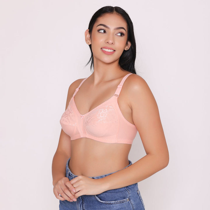 Half Net Non Padded Non Wired Full Coverage Bra-IRIS