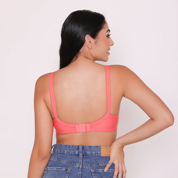 Half Net Non Padded Non Wired Full Coverage Bra (Pack of 3)-IRIS