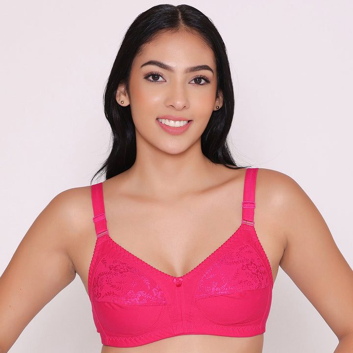 Half Net Non Padded Non Wired Full Coverage Bra-IRIS