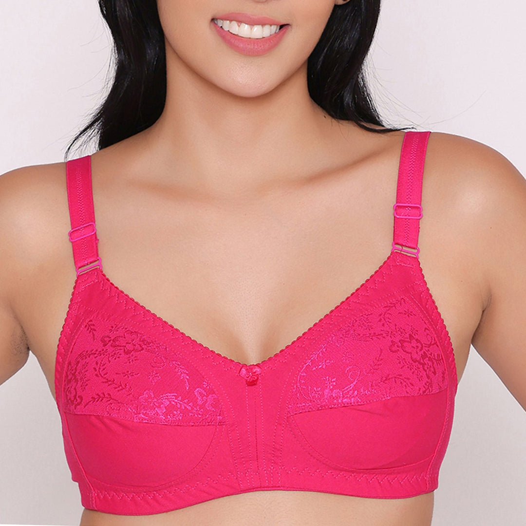 Half Net Non Padded Non Wired Full Coverage Bra-IRIS