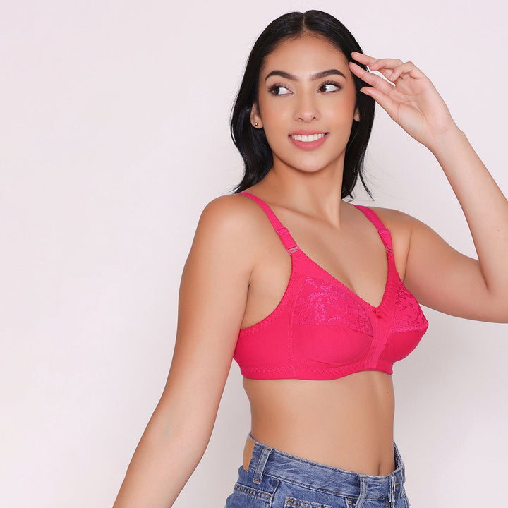 Half Net Non Padded Non Wired Full Coverage Bra-IRIS