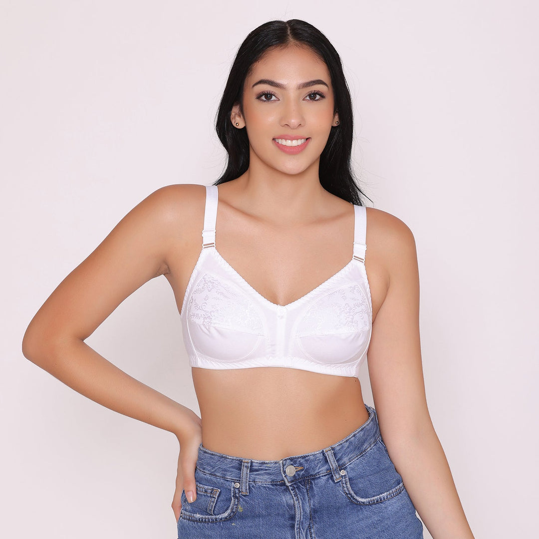 Half Net Non Padded Non Wired Full Coverage Bra-IRIS