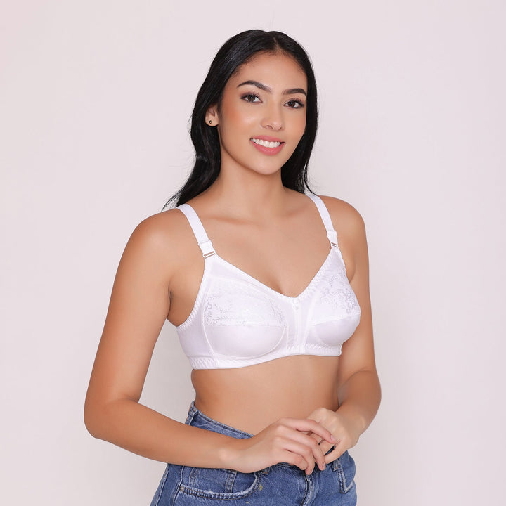 Half Net Non Padded Non Wired Full Coverage Bra-IRIS