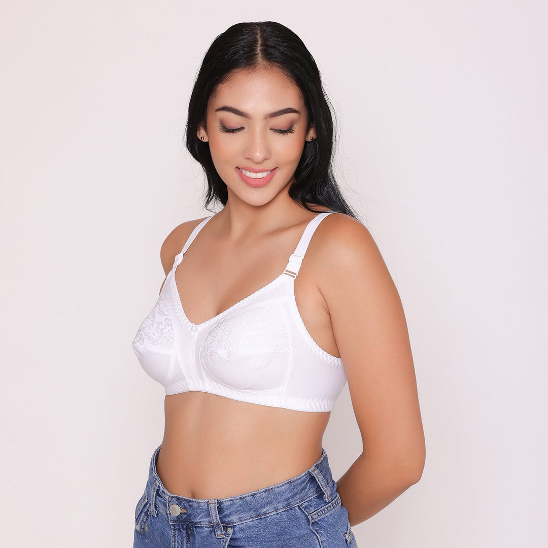 Half Net Non Padded Non Wired Full Coverage Bra-IRIS