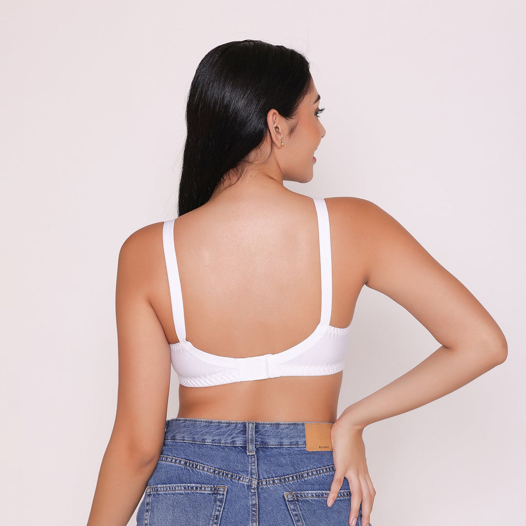 Half Net Non Padded Non Wired Full Coverage Bra-IRIS