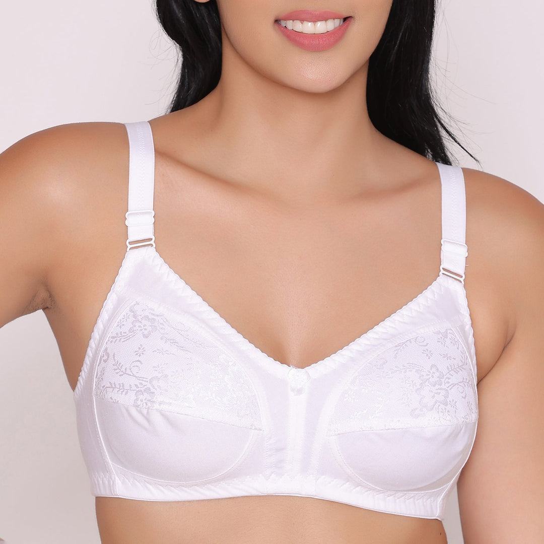 Half Net Non Padded Non Wired Full Coverage Bra-IRIS