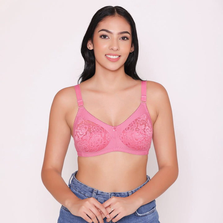 Women's Non Padded Full Coverage Net Bra-Thea