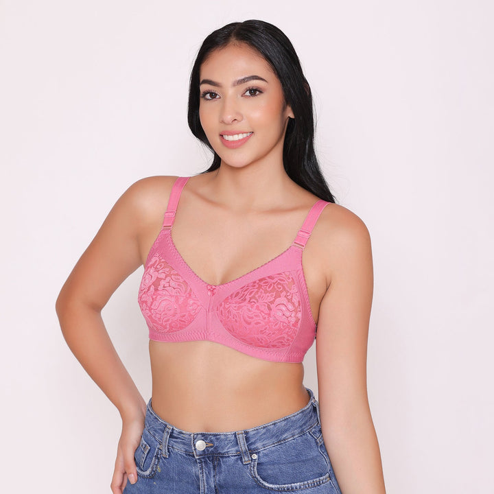 Women's Non Padded Full Coverage Net Bra-Thea