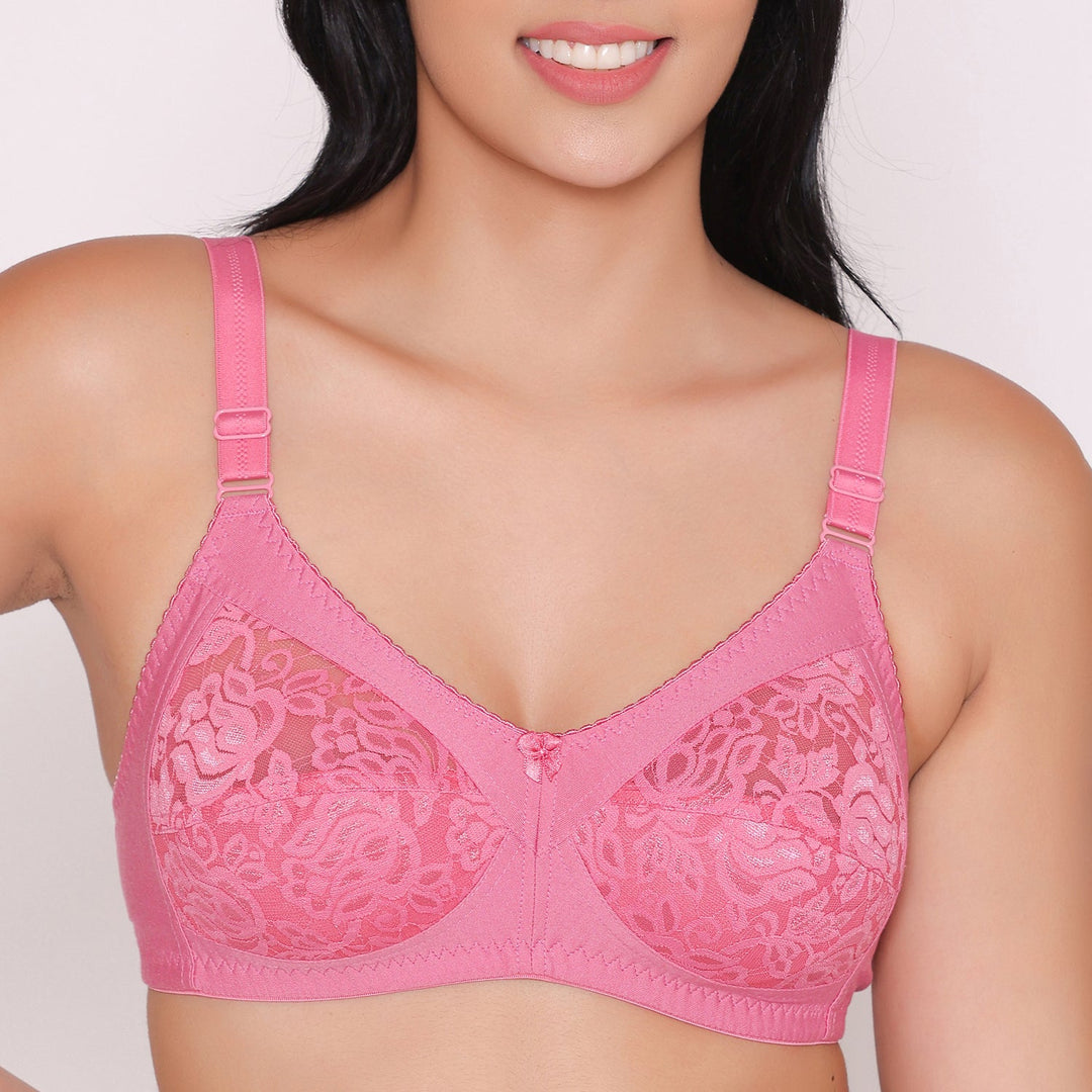 Women's Non Padded Full Coverage Net Bra-Thea