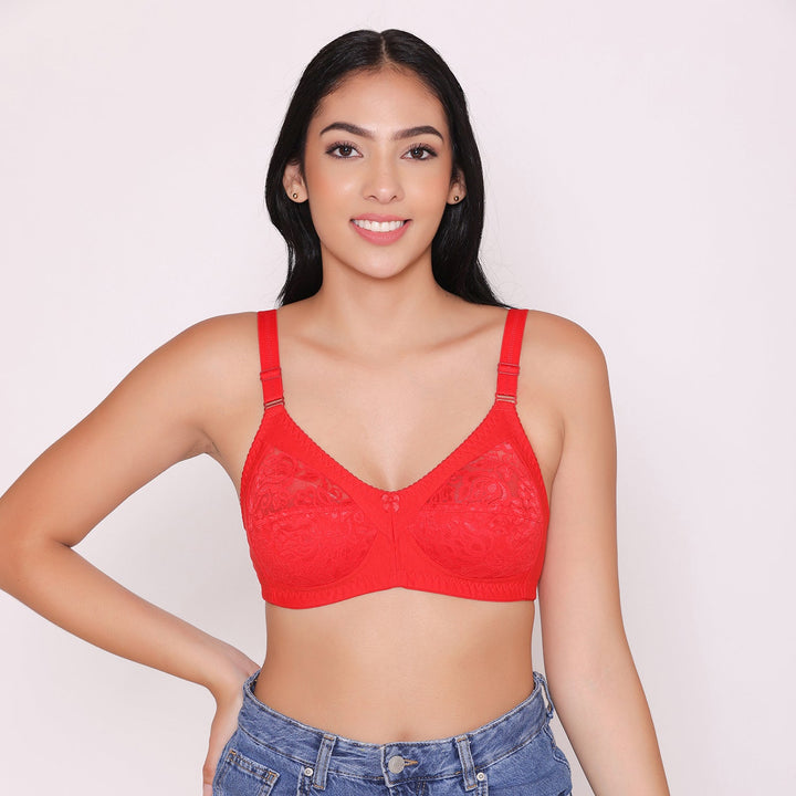 Women's Non Padded Full Coverage Net Bra-Thea