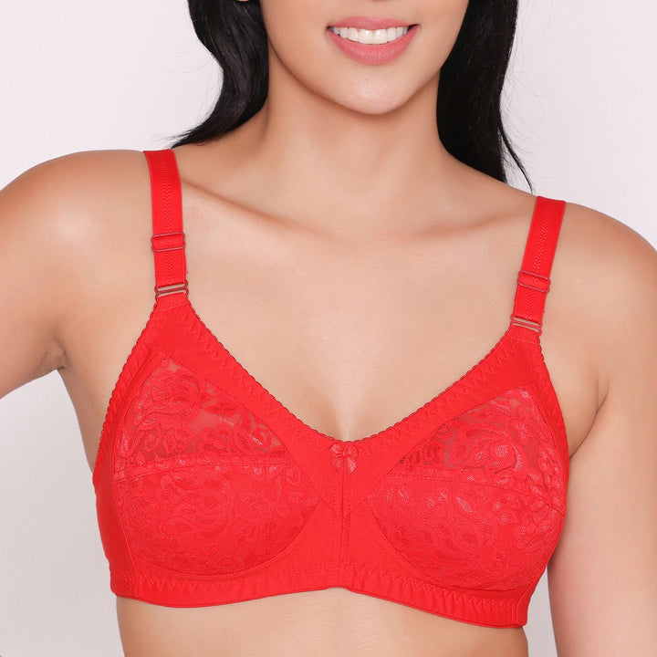 Women's Non Padded Full Coverage Net Bra-Thea