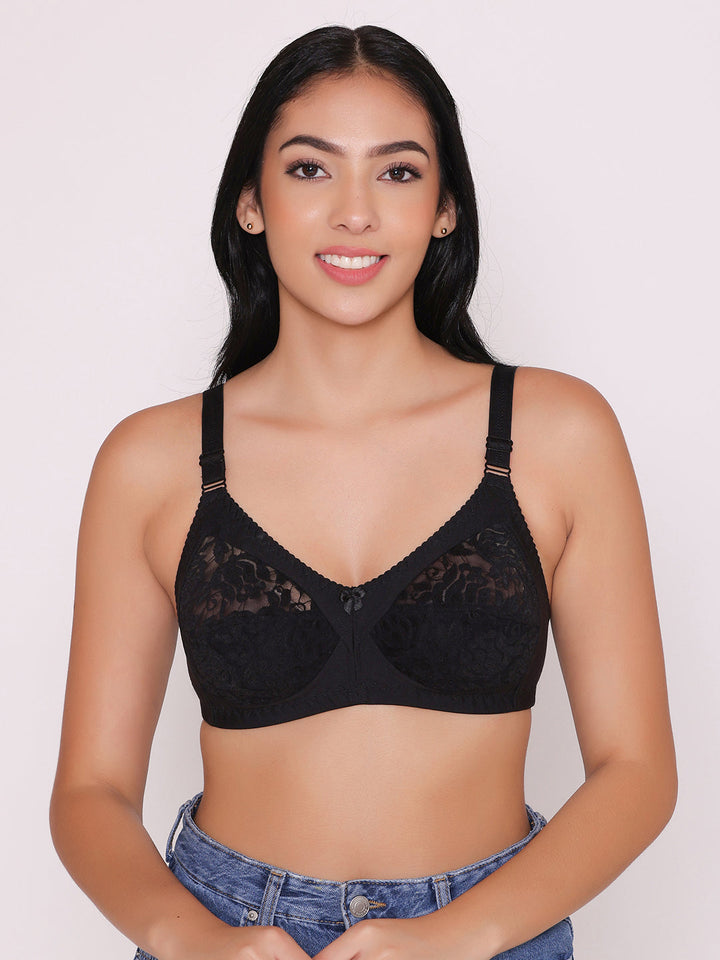 Women's Non Padded Full Coverage Net Bra (Pack of 5)-Thea