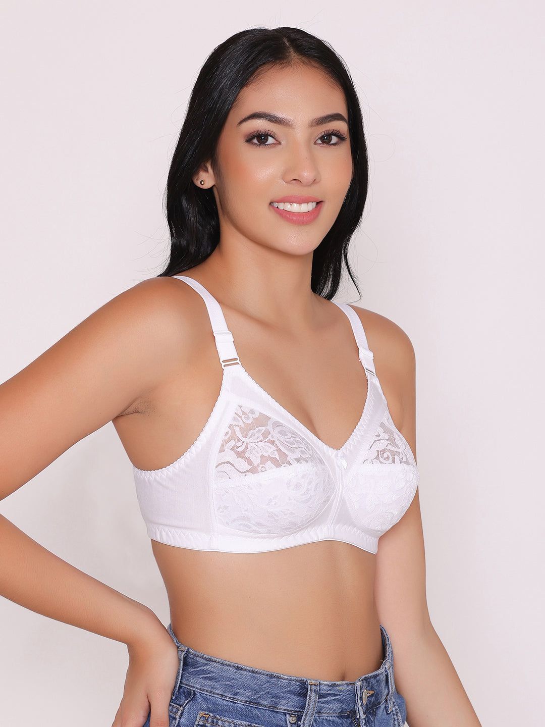 Women's Non Padded Full Coverage Net Bra (Pack of 5)-Thea