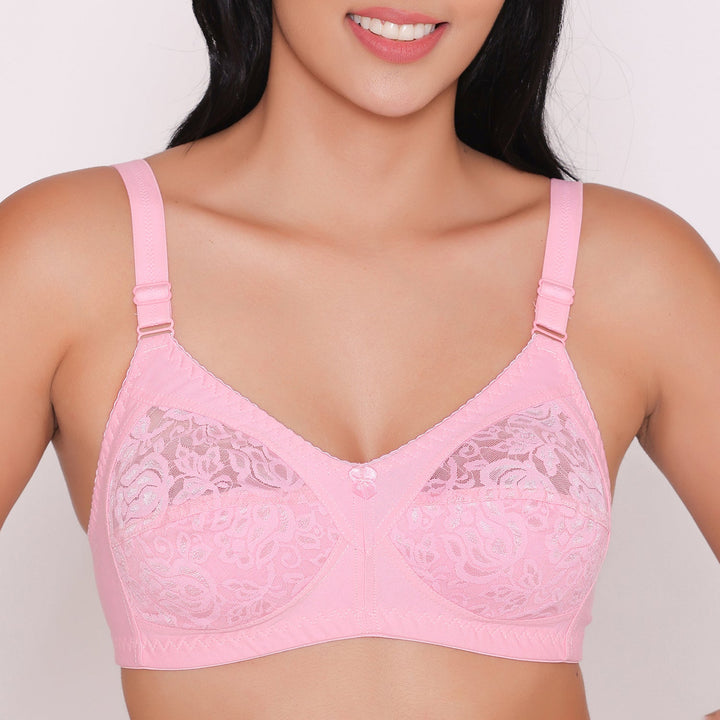 Women's Non Padded Full Coverage Net Bra-Thea