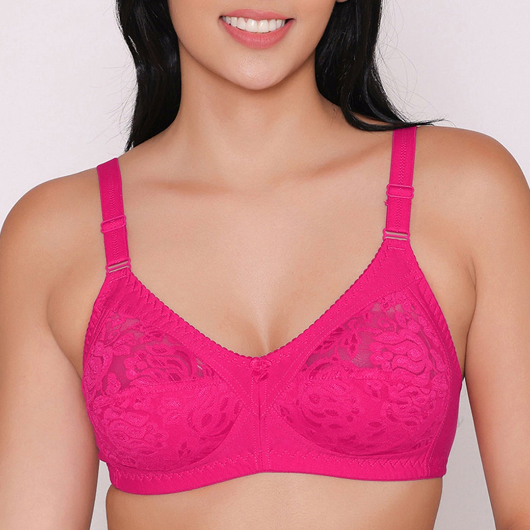 Women's Non Padded Full Coverage Net Bra-Thea