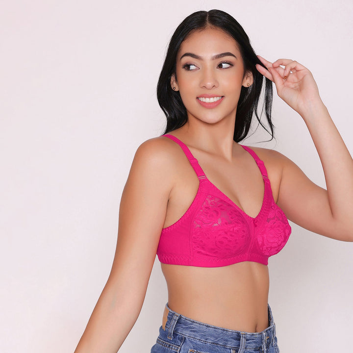 Women's Non Padded Full Coverage Net Bra-Thea