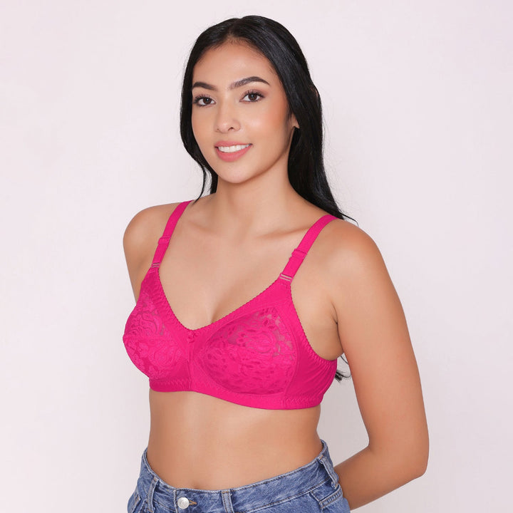 Women's Non Padded Full Coverage Net Bra-Thea