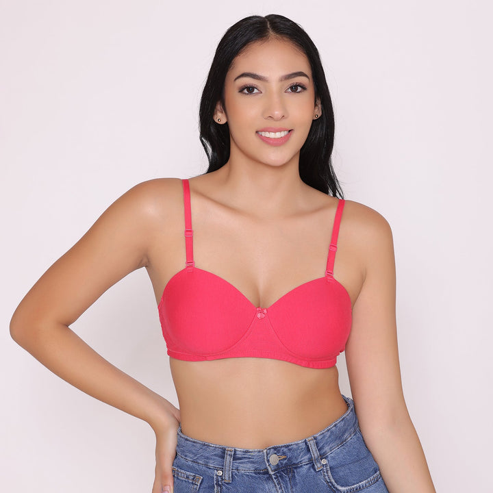 Lightly Padded Non Wired Tshirt Bra-ROMI