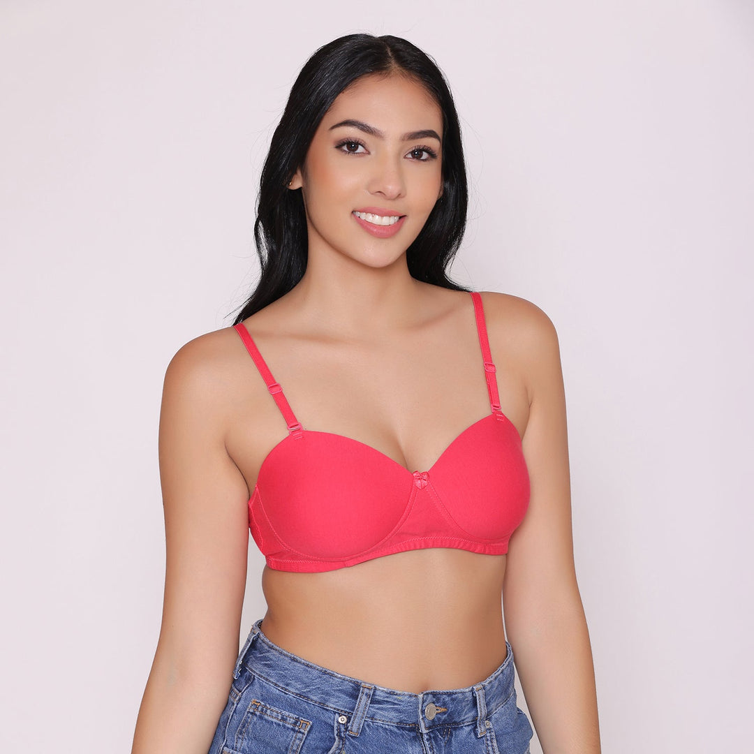 Lightly Padded Non Wired Tshirt Bra-ROMI