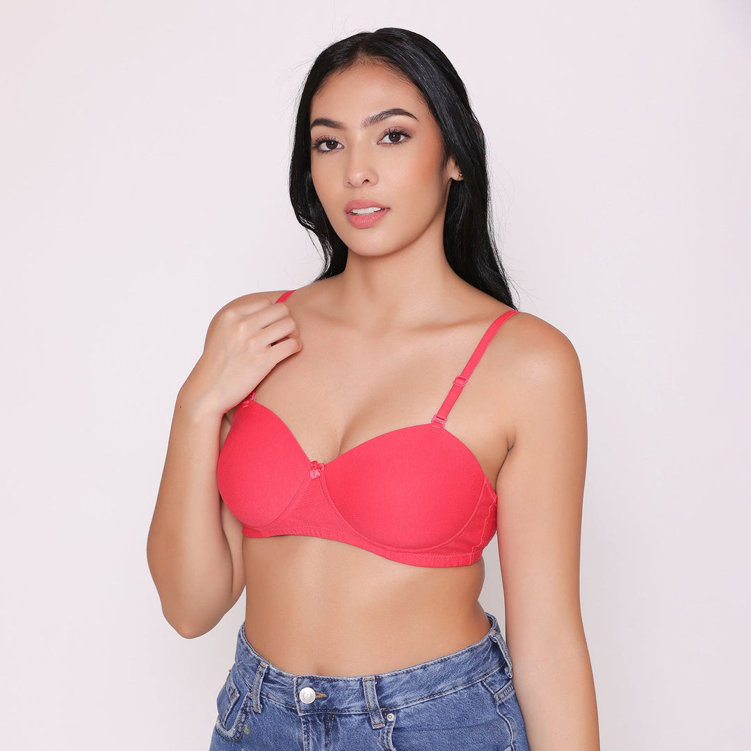 Lightly Padded Non Wired Tshirt Bra-ROMI