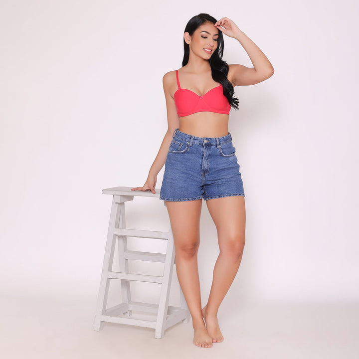 Lightly Padded Non Wired Tshirt Bra-ROMI