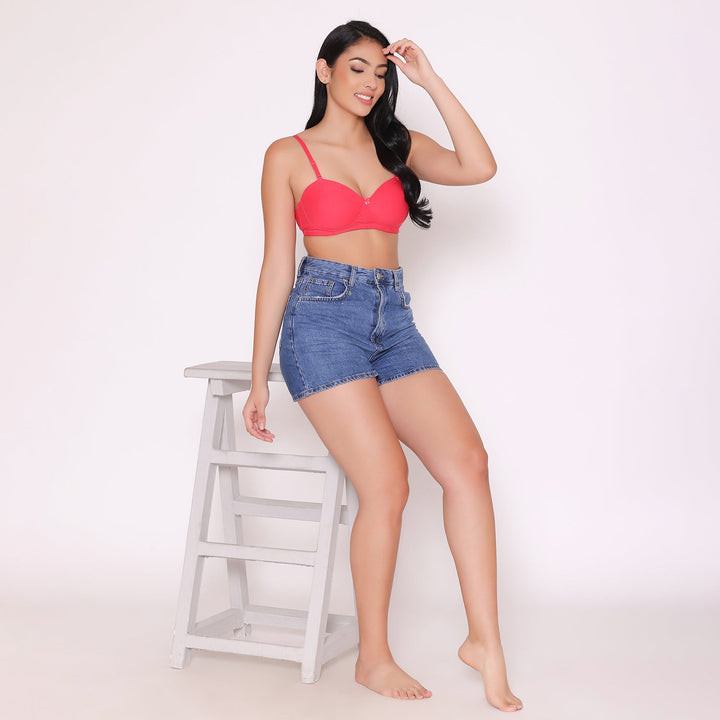Lightly Padded Non Wired Tshirt Bra-ROMI