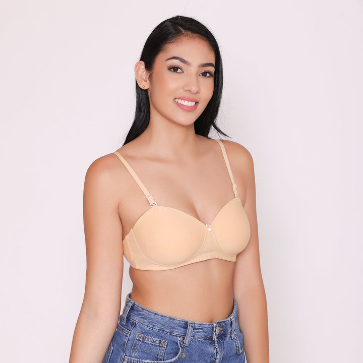 Lightly Padded Non Wired Tshirt Bra-ROMI
