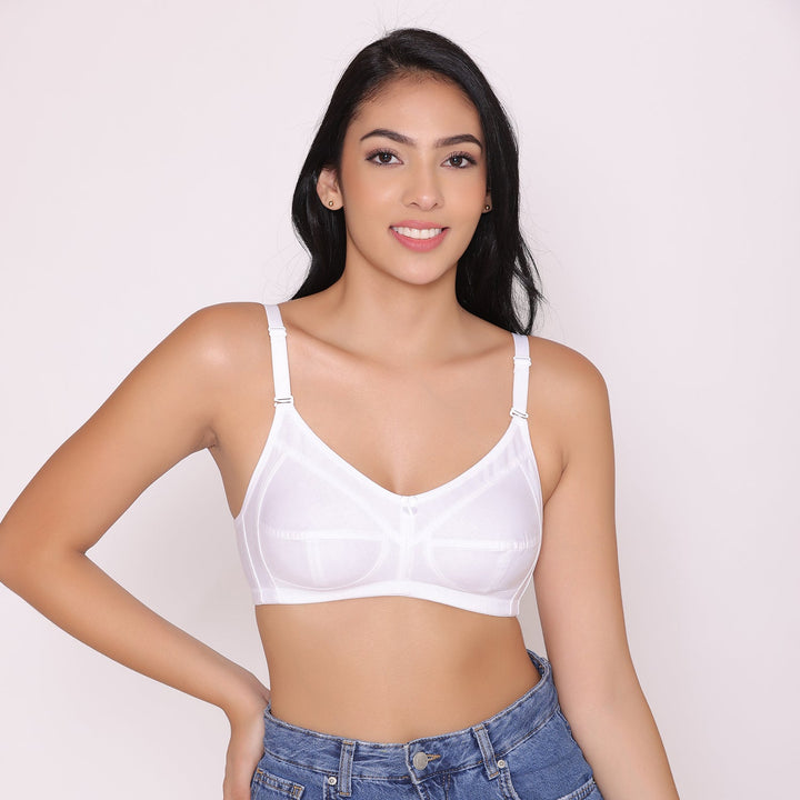 Women's Non Padded Non Wired Full Coverage Bra with No Spillage-ELSA