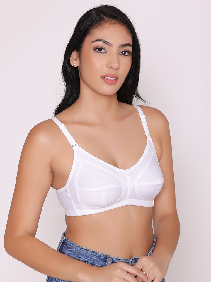 Women's Non Padded Non Wired Full Coverage Bra with No Spillage (Pack of 3)-ELSA