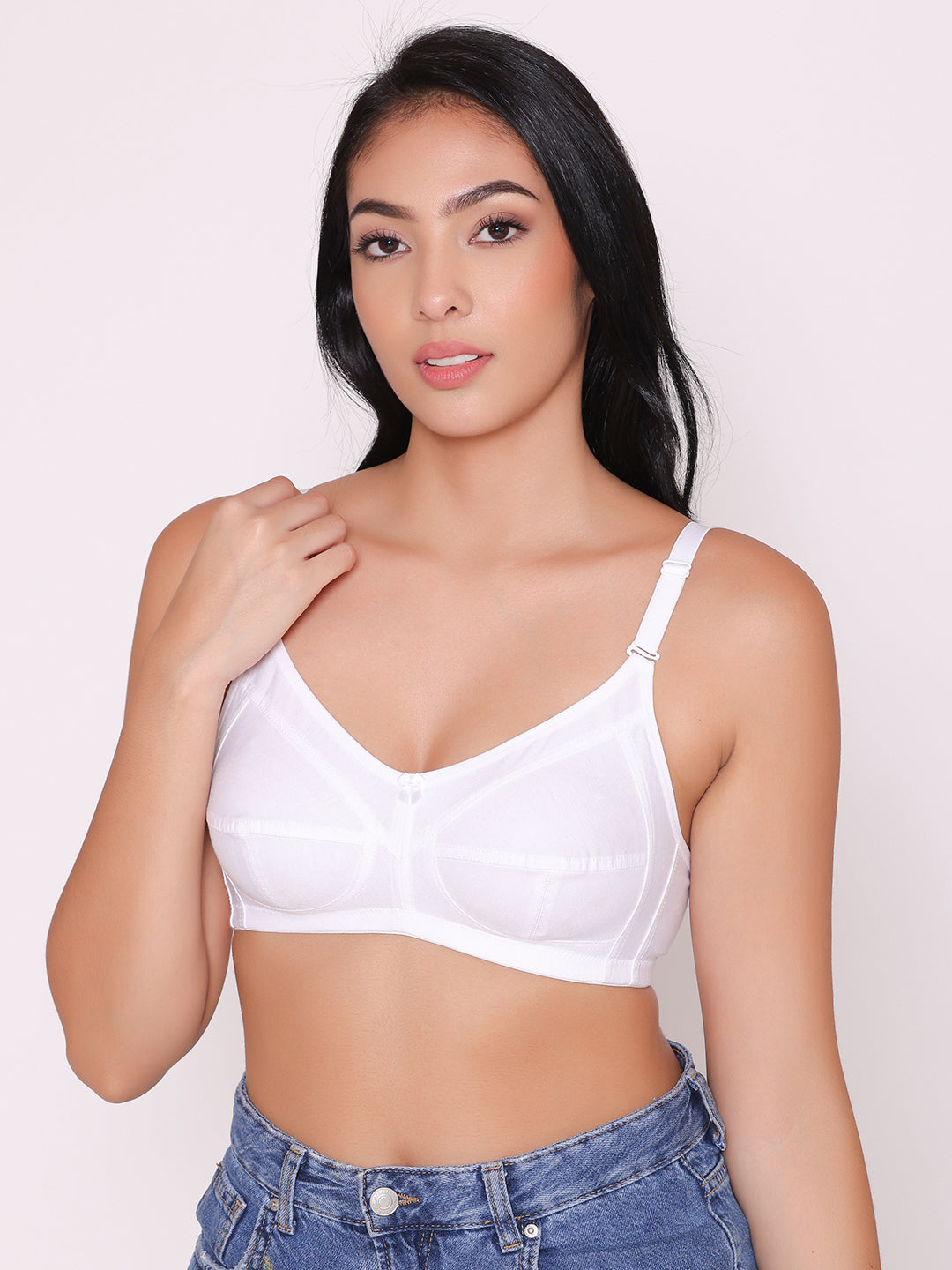 Women's Non Padded Non Wired Full Coverage Bra with No Spillage (Pack of 3)-ELSA