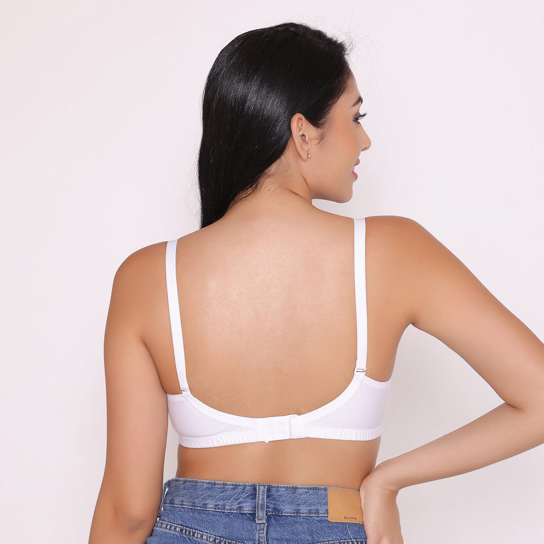 Women's Non Padded Non Wired Full Coverage Bra with No Spillage-ELSA