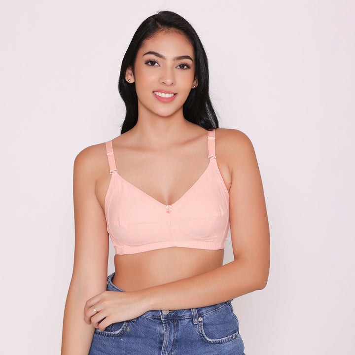 Women's Non Padded Non Wired Full Coverage Bra with No Spillage-ELSA