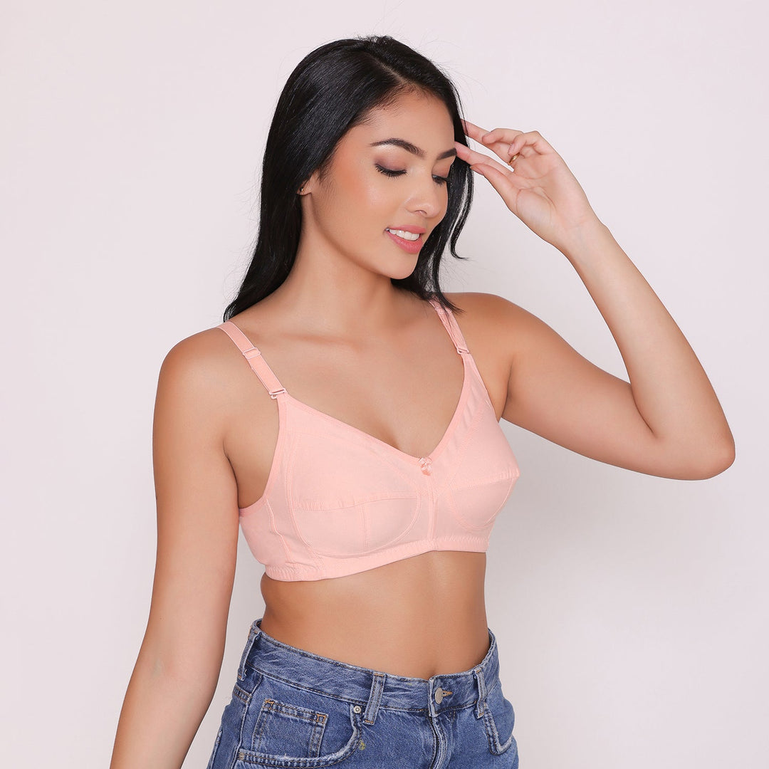 Women's Non Padded Non Wired Full Coverage Bra with No Spillage-ELSA
