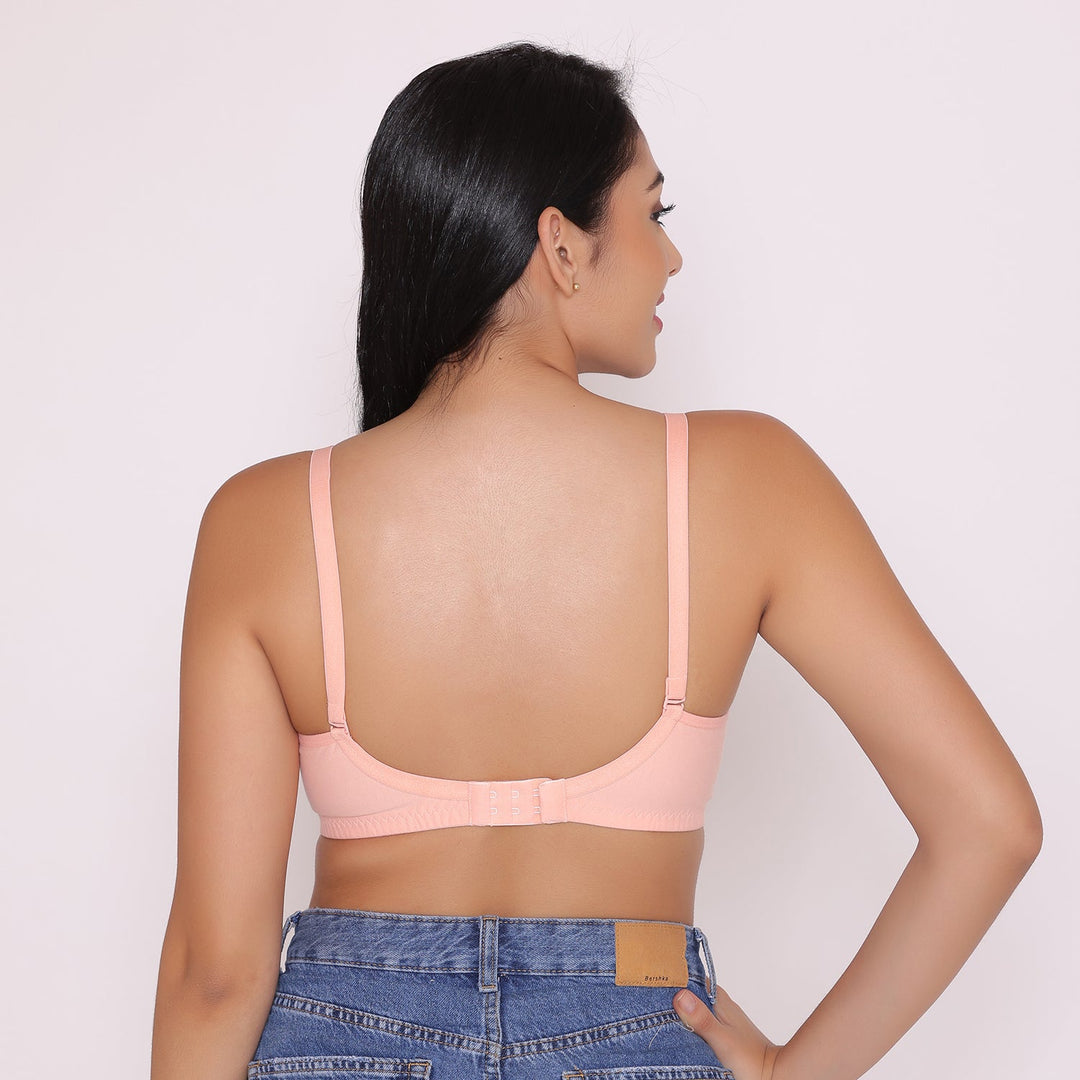Women's Non Padded Non Wired Full Coverage Bra with No Spillage-ELSA