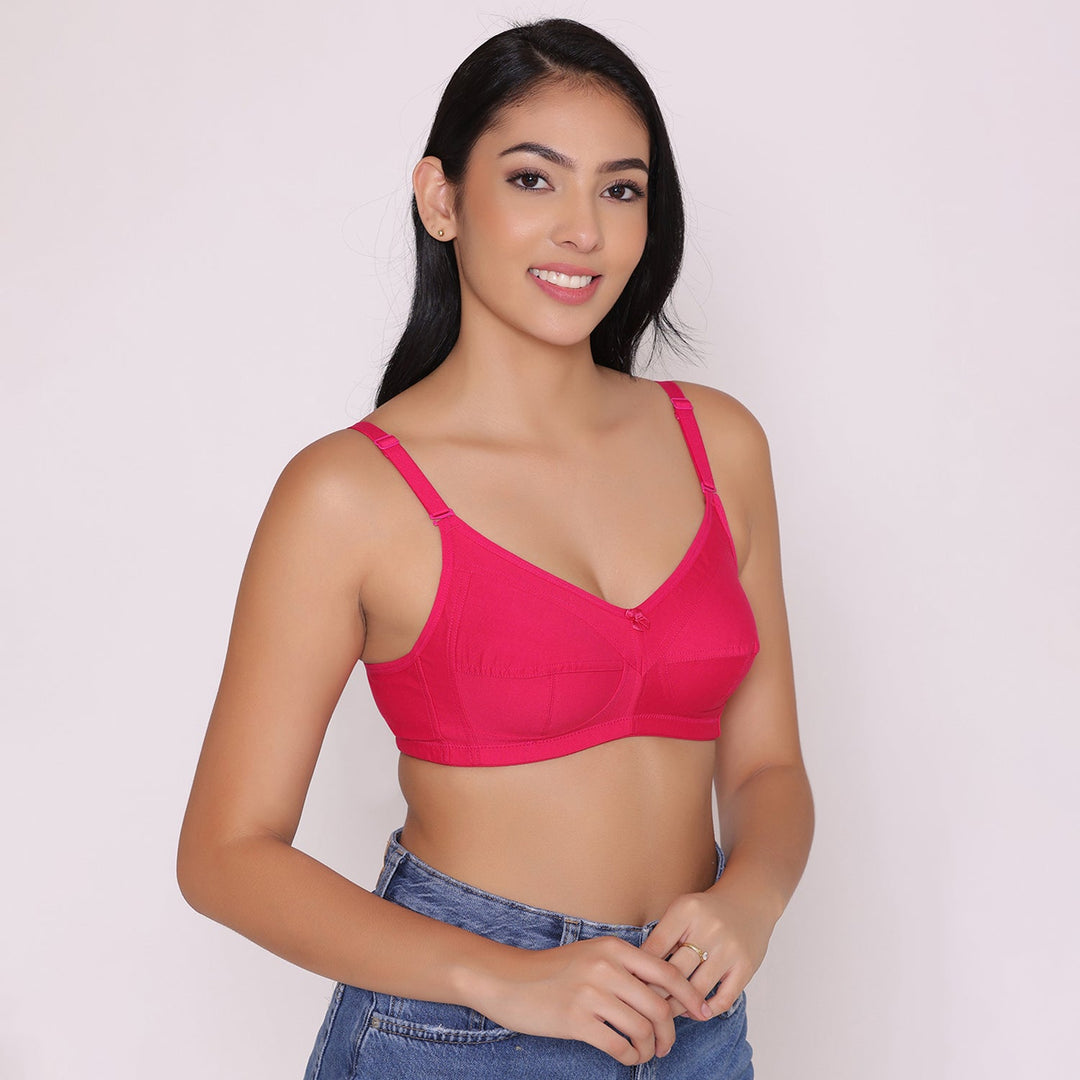 Women's Non Padded Non Wired Full Coverage Bra with No Spillage-ELSA