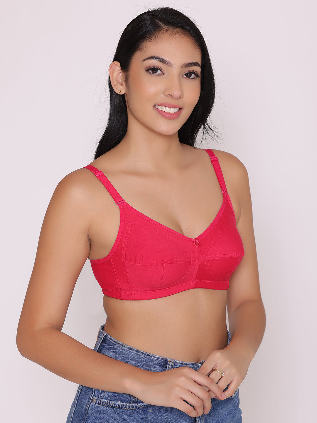 Women's Non Padded Non Wired Full Coverage Bra with No Spillage (Pack of 3)-ELSA