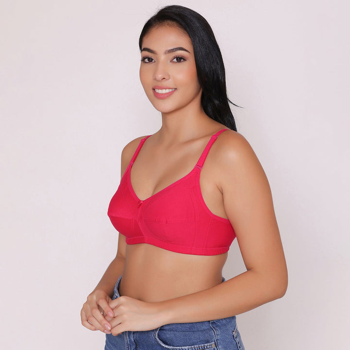 Women's Non Padded Non Wired Full Coverage Bra with No Spillage-ELSA