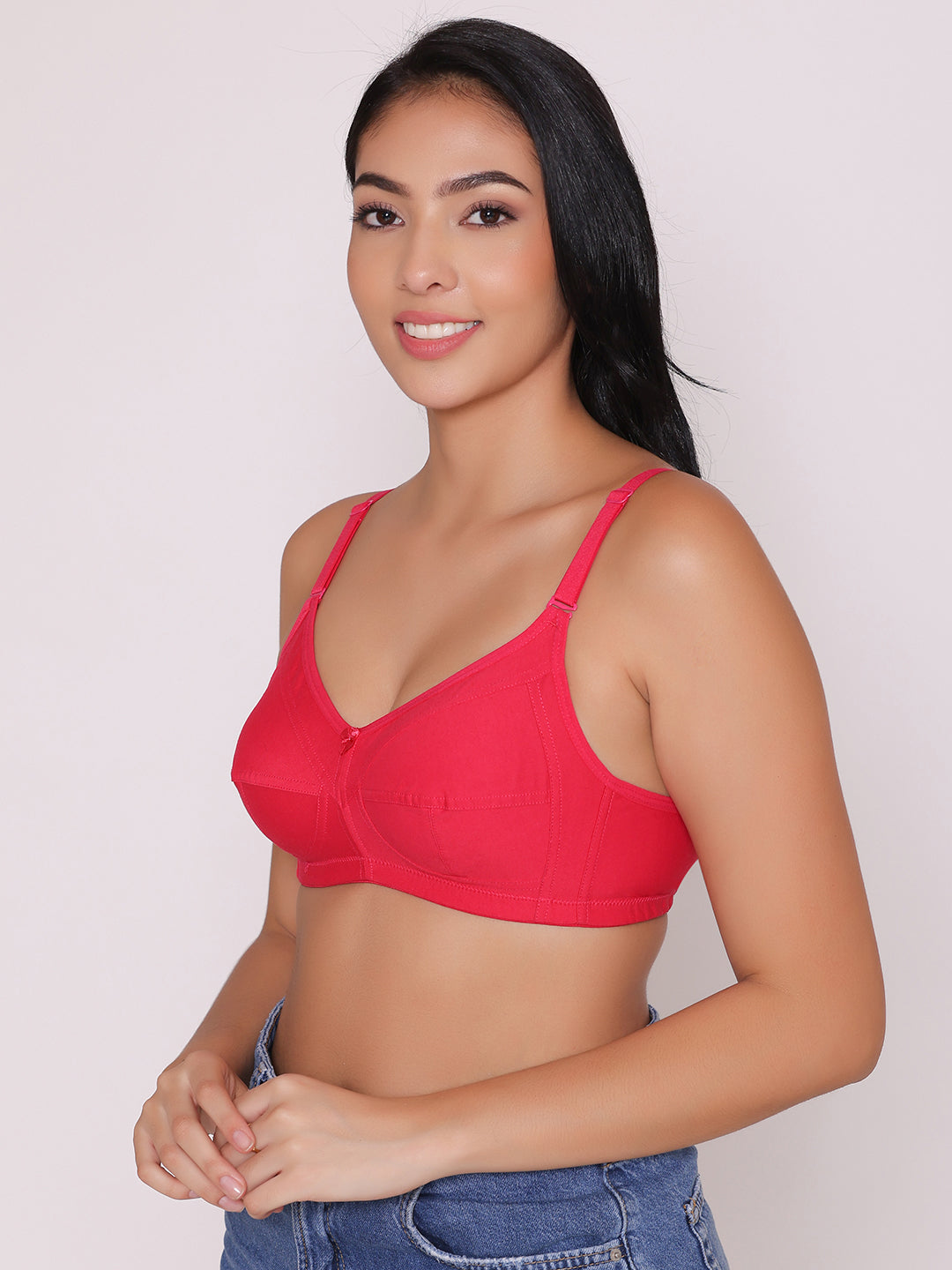 Women's Non Padded Non Wired Full Coverage Bra with No Spillage (Pack of 3)-ELSA