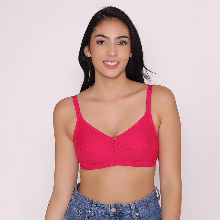 Women's Non Padded Non Wired Full Coverage Bra with No Spillage-ELSA