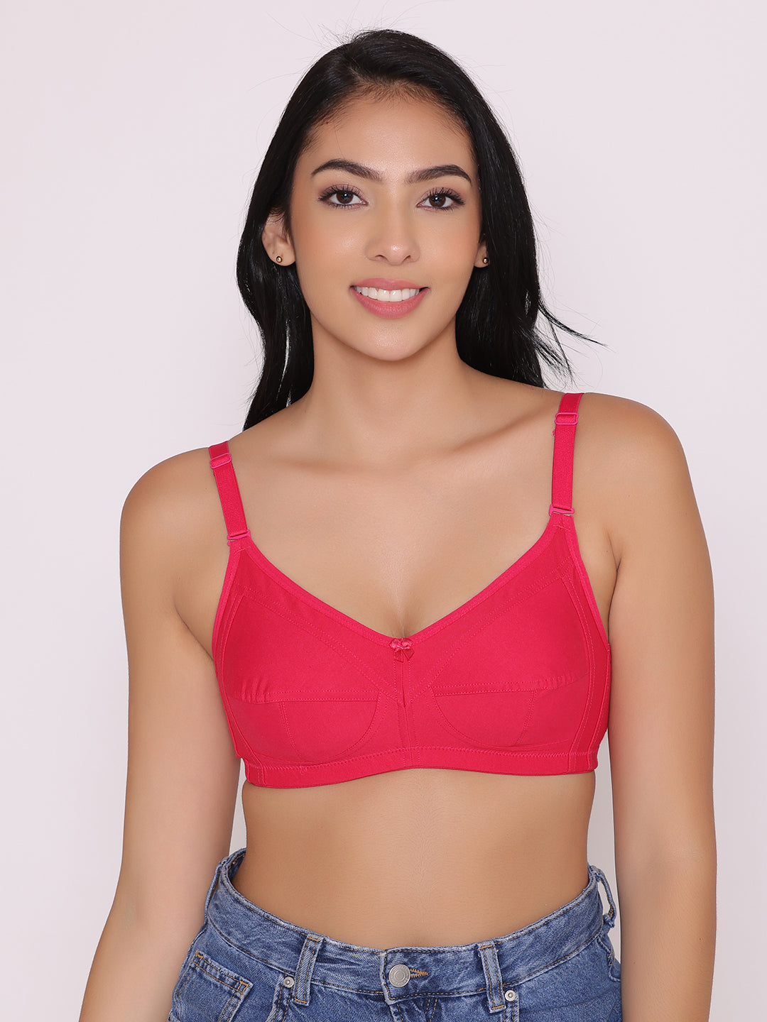 Women's Non Padded Non Wired Full Coverage Bra with No Spillage (Pack of 3)-ELSA