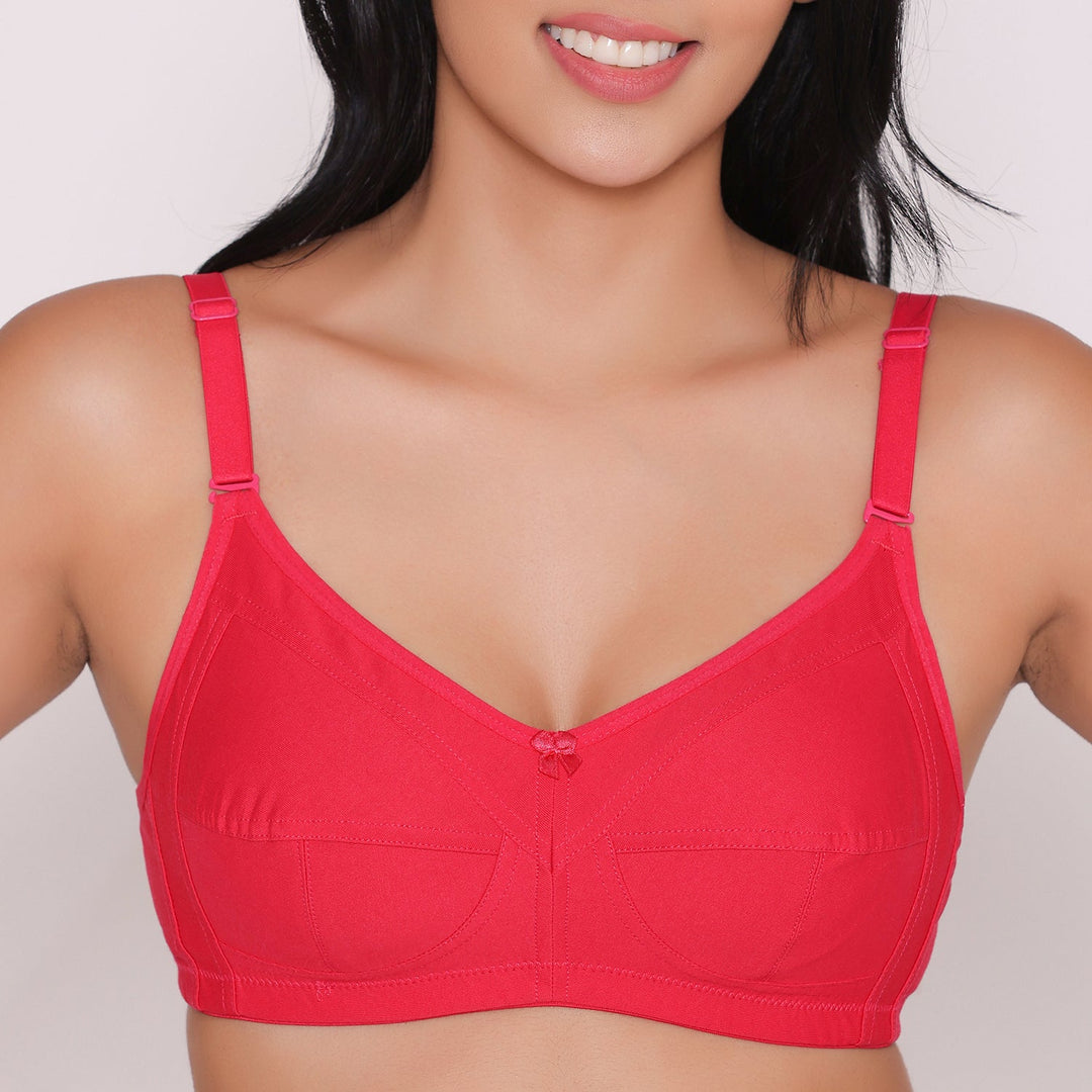 Women's Non Padded Non Wired Full Coverage Bra with No Spillage-ELSA
