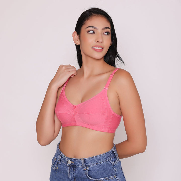 Women's Non Padded Non Wired Full Coverage Bra with No Spillage-ELSA