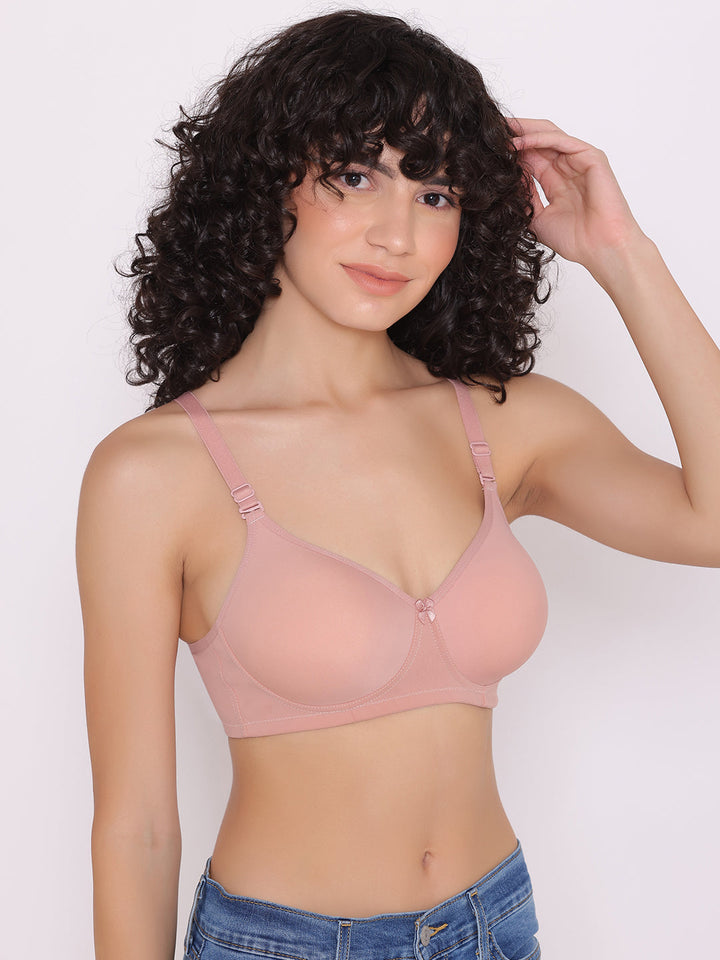 Women's Padded and Non Wired Full Coverage T-Shirt Bra (Pack of 3)-LILY